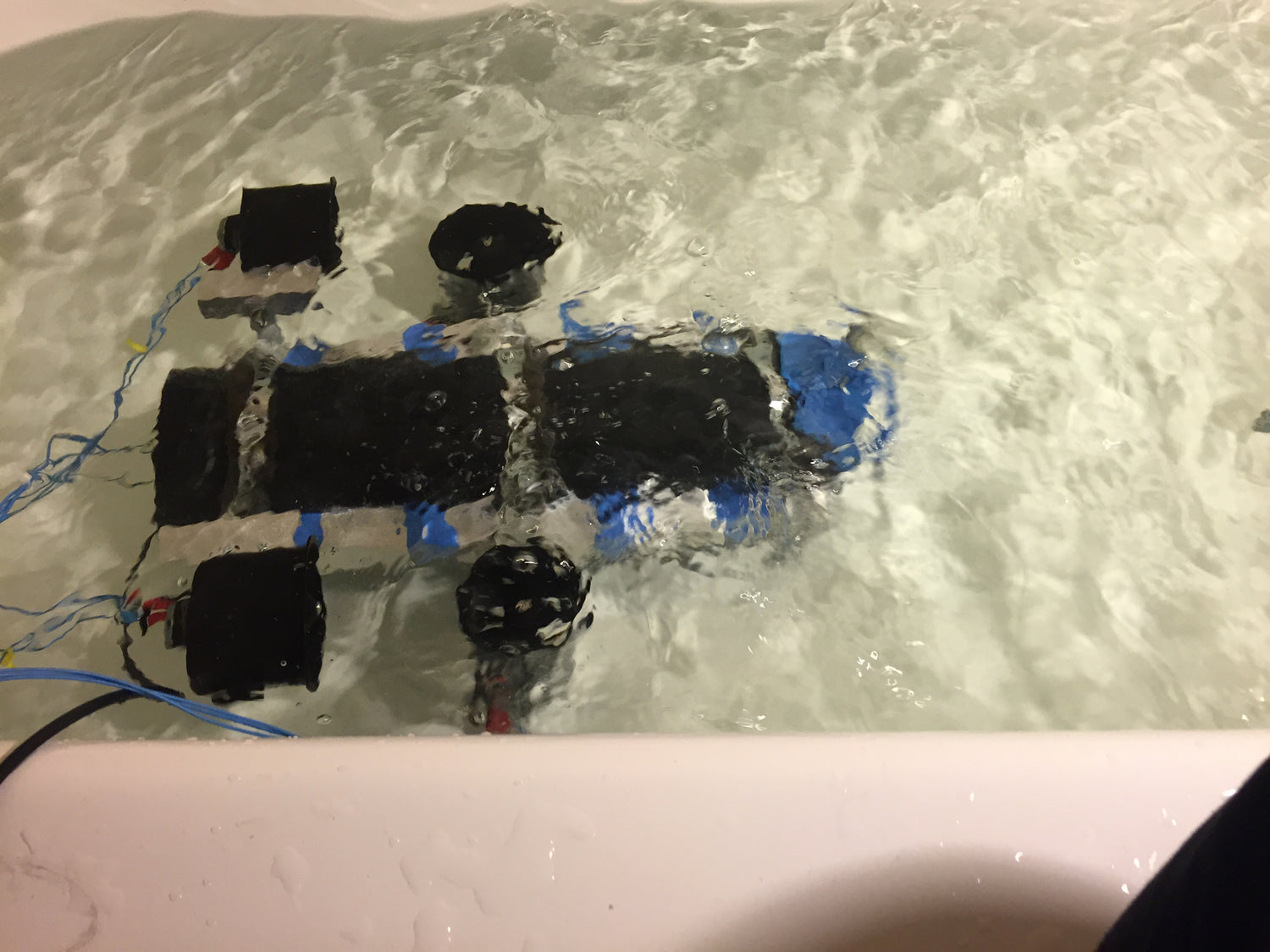 ORCA Underwater ROV Submerging in bathtub