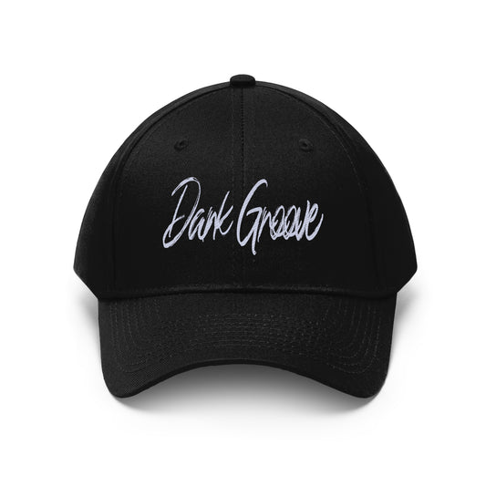Dark Groove White Embroidered Text Unisex Black Twill Hat